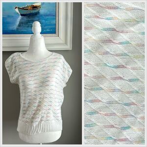 Vintage 70s 80s Brunny Rainbow Shortsleeve Crewneck Sweater